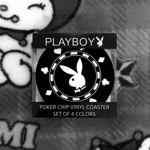 Playboy poker chip coasters - poker,