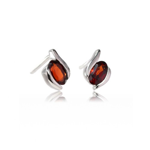Natural garnet earrings - natural,