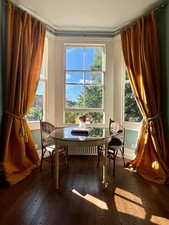 Faux Bamboo Wood Dining Table