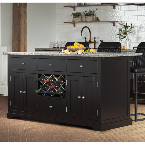 Black kitchen island - island, grey