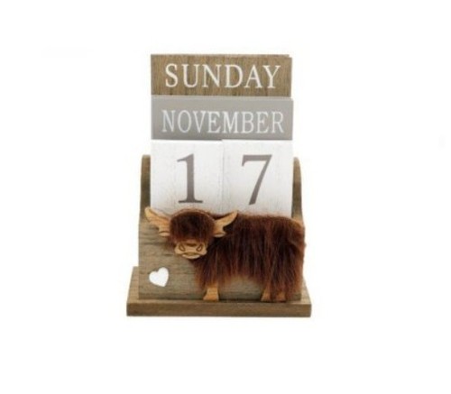 Wooden highland cow coo - cow,