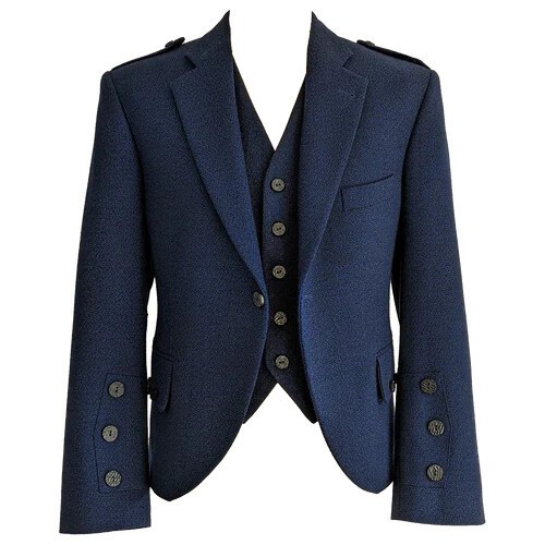 Navy arrochar tweed - tweed, &