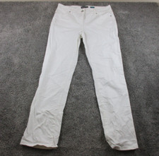 RJR John Rocha Jeans 12R W32 L30 Mid Rise Straight Leg Cotton Denim White