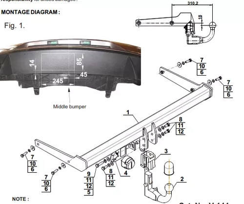 Detachable swan neck tow bar - detachable,