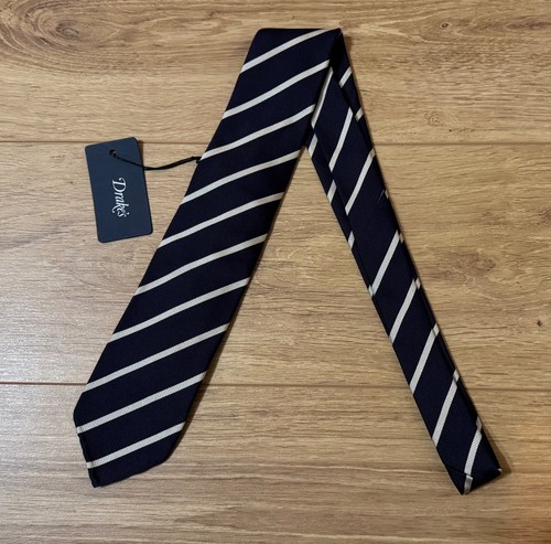 Drake navy white repp - navy, &