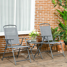 Grey Patio Bistro Set Folding