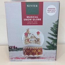 Winter Charm Large Gingerbread Family Musical Snowglobe Animated Snow LED Lights