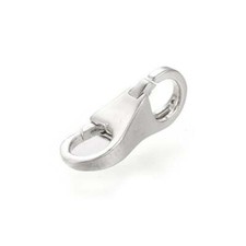 Small double lock / lobster clasp - solid 925 sterling silver - 14mm