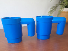 2 x LEGO Blue Plastic Mugs