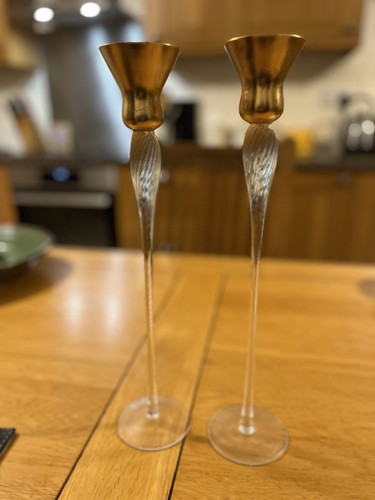Tall glass candle sticks - tall,