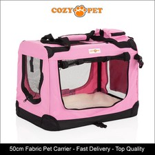 Fabric Dog Crate 50cm Pink by