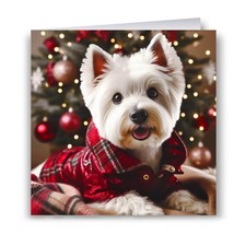 Westie In Jacket Christmas Card