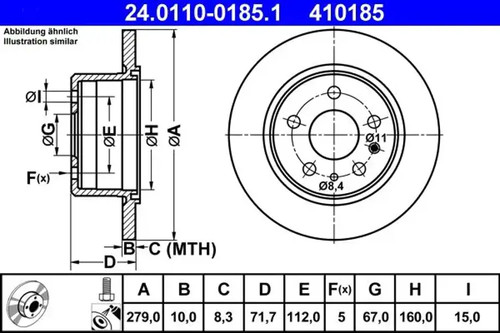 Brake disc solid - 2x,