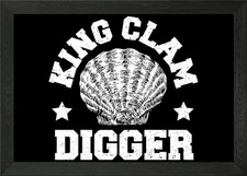 King clam digger framed - clam, wall