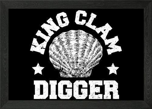 King clam digger framed wall - clam,
