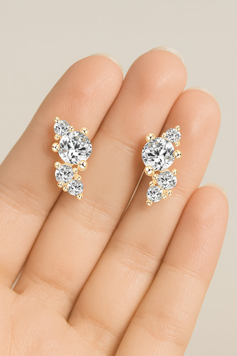 9ct gold ladies - bling, cluster