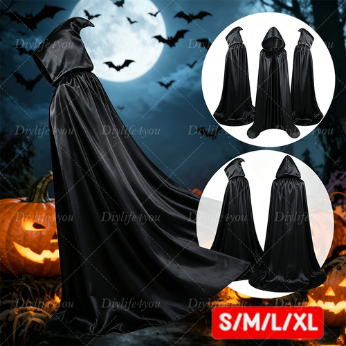 Adult polyester hooded robe - polyester,
