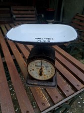 RARE VINTAGE HOMEPRIDE FLOUR ENAMEL SCALES - KITCHENALIA