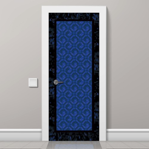 Pixelized portal door mural - door,
