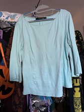 Light turquoise Pinup Girl Clothing Sabrina Top