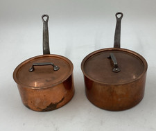French Copper Saucepans x2
