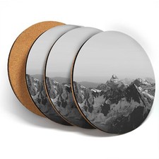 4 x Coasters  - BW - Snowy