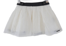 Burberry Girls Pleated Skirt White Grey Layered Belted Elastic Waist age 3y 94cm