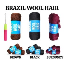 12X Brazilian Black Wool hair