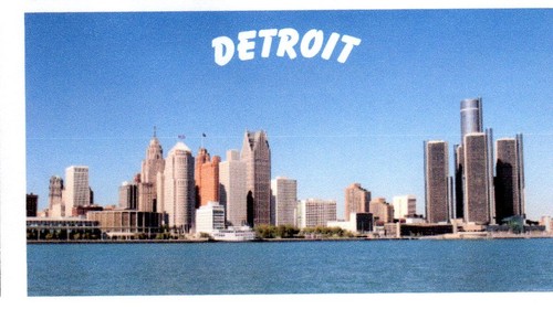 Detroit skyline fridge magnet - skyline,
