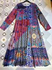 Ladies Bohemian  jersey patchwork print dress, 16 uk, top condition 
