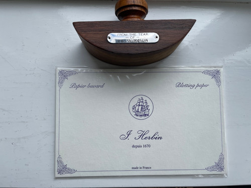 Teak hms snapdragon blotter - hms,