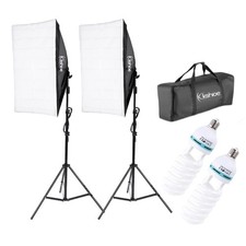 2x135W Softbox Photography Studio Continuous Lighting Kit with Light Stand Black