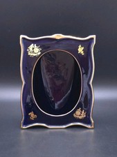 Limoges Castel Porcelain Cobalt Blue 22k Gold Oval Large Photo Frame