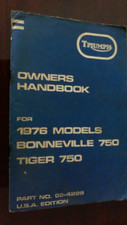 Original 1976 Triumph Bonneville 750 & Tiger 750 cc motorcycle owner's handbook