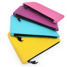 Large Zip Leather Look Pencil Case - Ideal For School/College/Uni.- Make up Bag