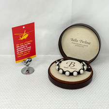 Bella Perlina Sparkly Round Beaded Adjustable Bracelet Rhinestone     E4