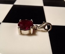 Thomas Sabo Birthstone Dark Pink CZ Birthday Silver Charm Pendant