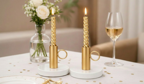 2pack gold candle holder - gold, with