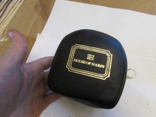 excellent vintage large black leather bag pouch hardy salmon fly fishing reel