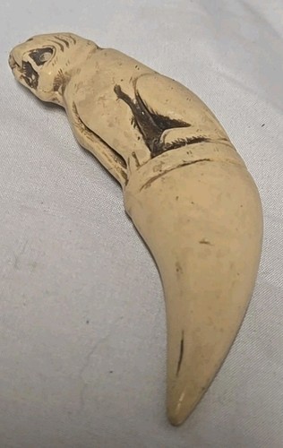 Tiger fang carving resin - tiger,
