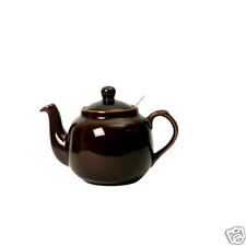 London Pottery Farmhouse Filter China Teapot ~ 4 6 cup ~ Rockingham Brown
