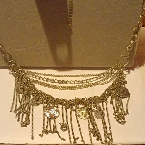 Silver tone bohemian coin - tone,