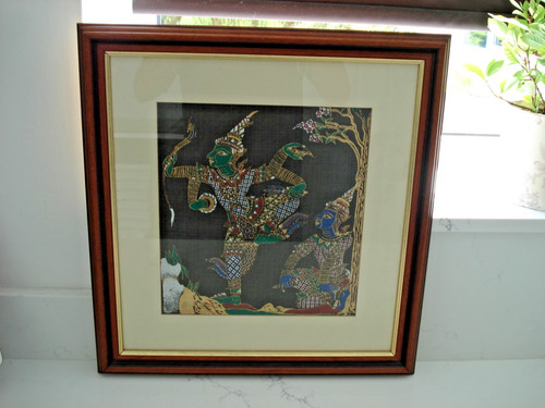 Vintage thai silk screen art - vintage,