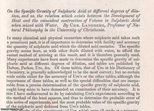 THE SPECIFIC GRAVITY OF SULPHURIC ACID AT DIFFERENT DEGREES OF DILUTION, & ON TH