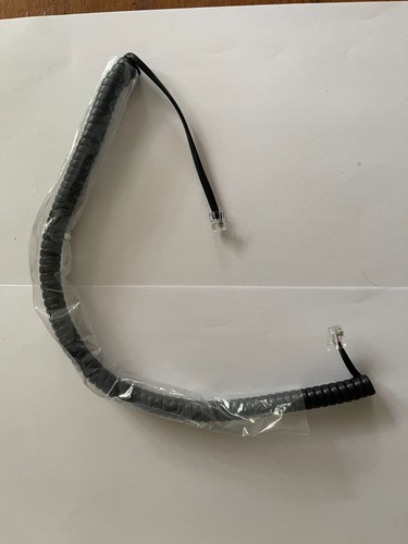 Black telephone handset coiled - black,