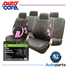 Black & Pink Flowers Car Seat