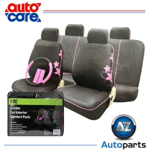Black pink flowers - &, seat