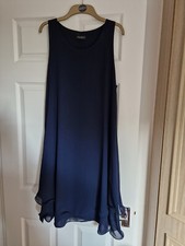 james lakeland navy wave hem dress size 14