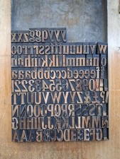 Wooden Letterpress Printers Blocks type 4.2cm High upper & lower case  Alphabet.