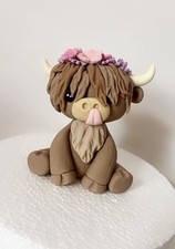 Cute Highland Cow Cake Topper